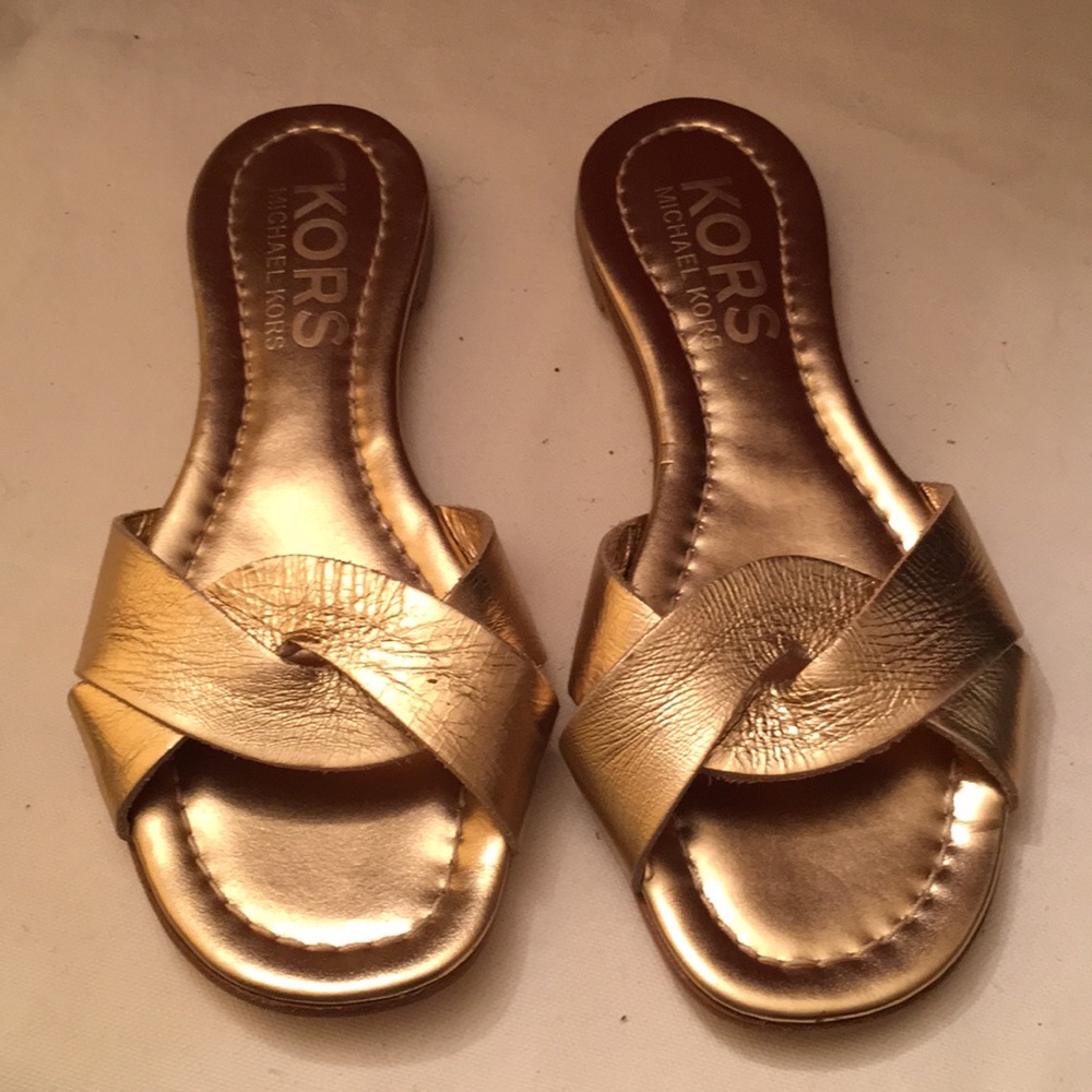 Like new Gold Leather Kors Michael Kors Sandals 7